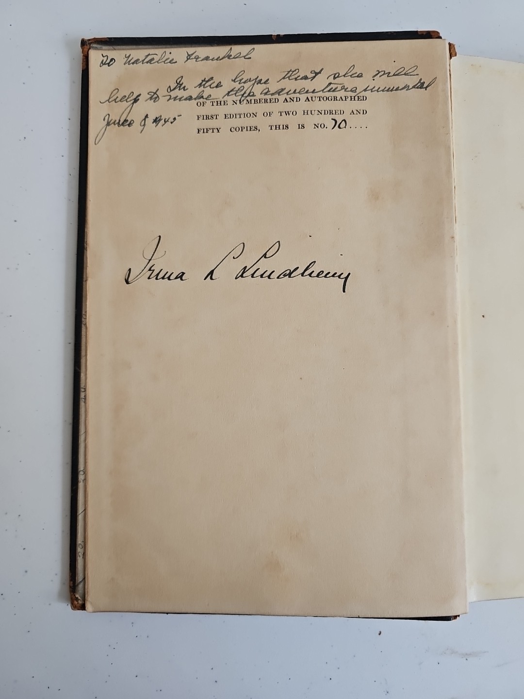 Signed Limited Edition #70/250 The Immortal Adventure Irma L Lindheim Rare Book
