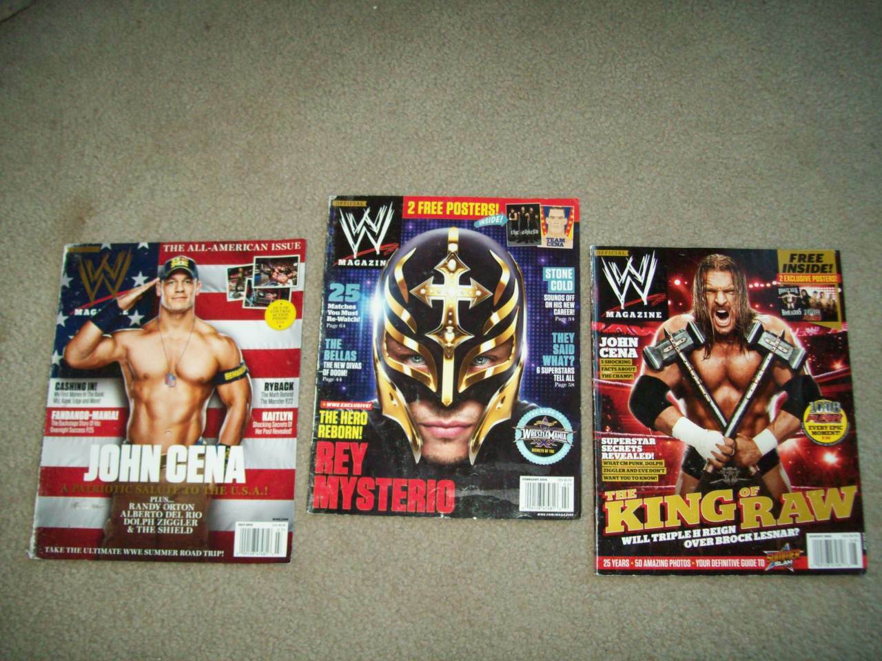 3 WWE Magazines 2012/13/14 JOHN CENA Undertaker cm punk JERICHO Austin AEW WcW