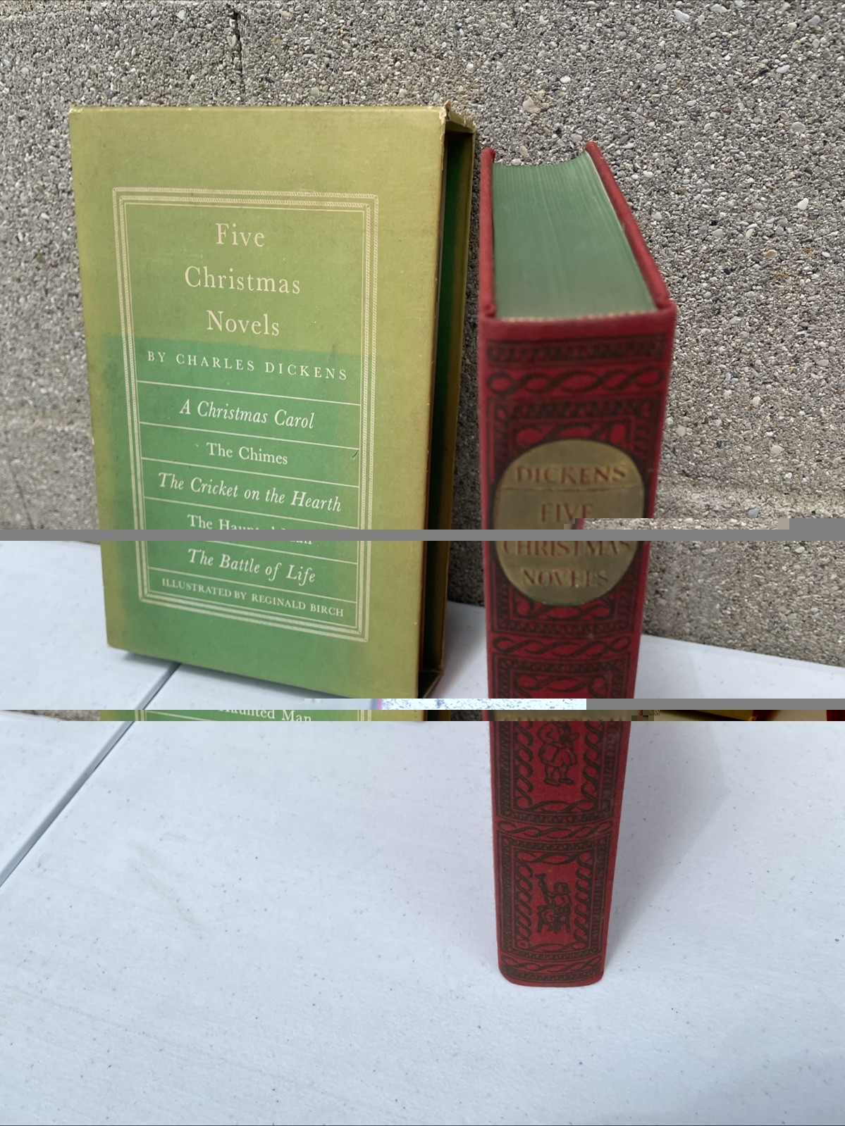 FIVE CHRISTMAS NOVELS, Charles Dickens, 1939, HERITAGE PRESS, Slipcase/Very Good