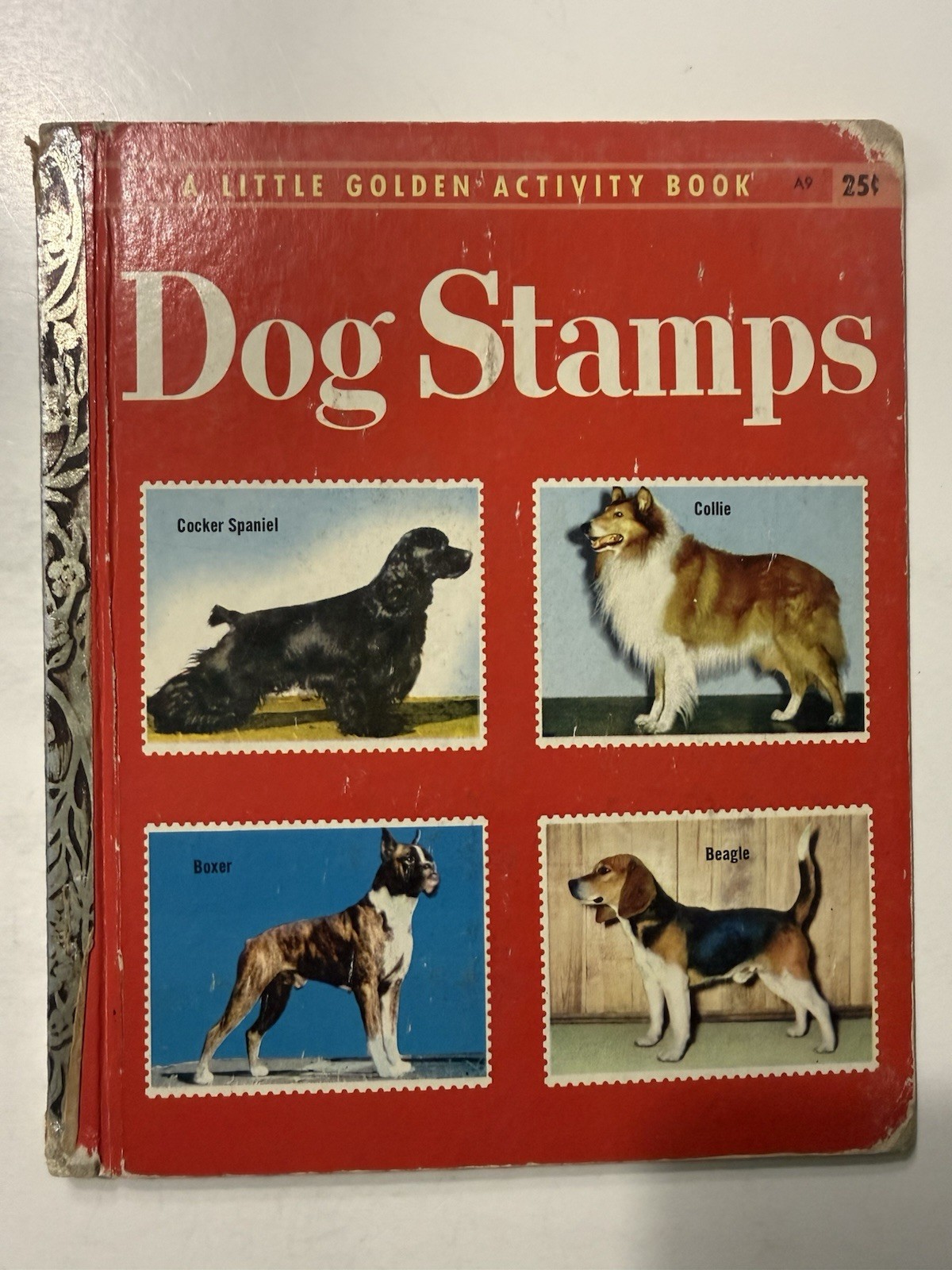 VTG Dog Stamps Little Golden Activity Book A9 1953 1955 Dog Breeds Book