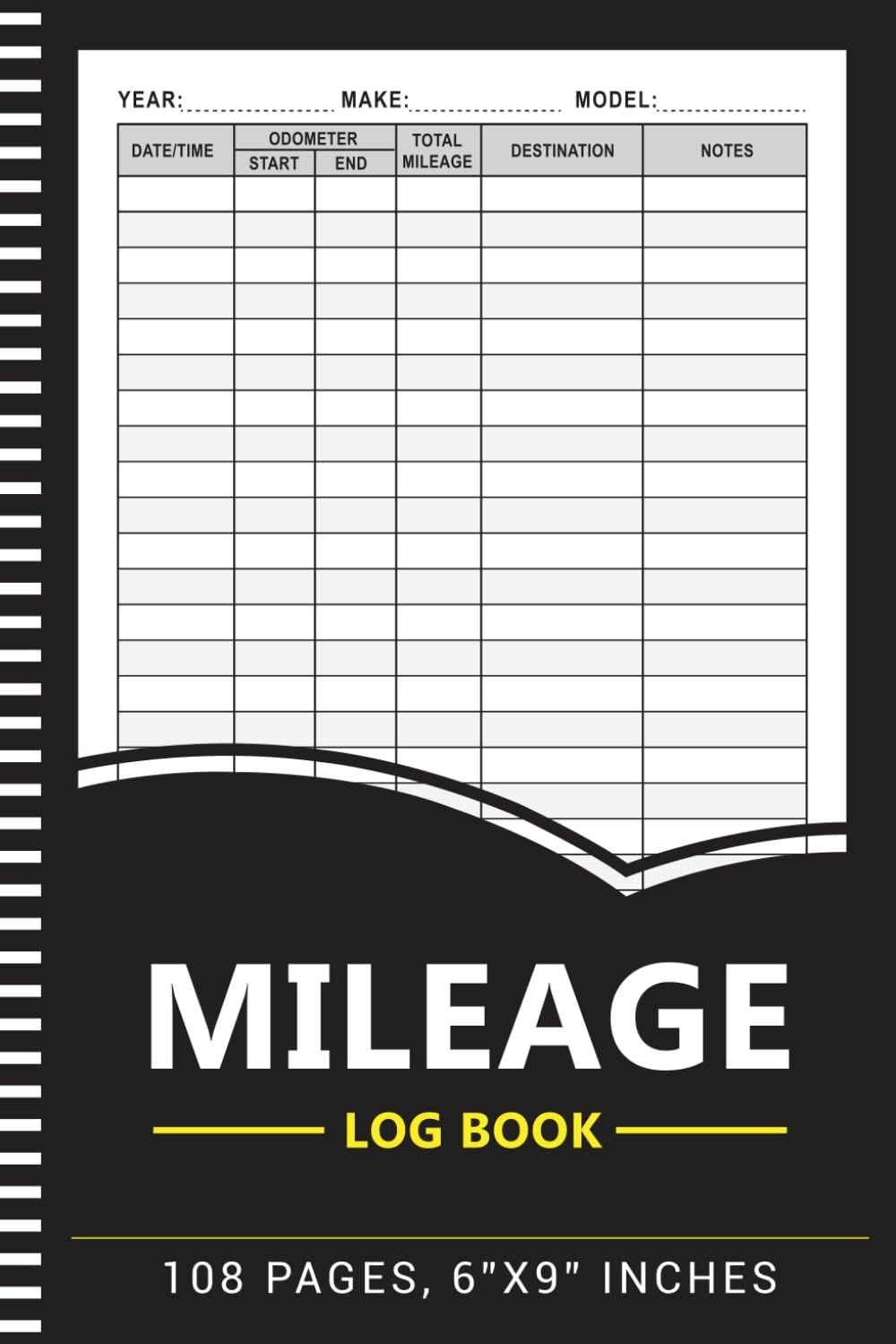 Mileage Log Book: Auto Mileage Journal,Odometer Tracker Logbook, Automotive Mile