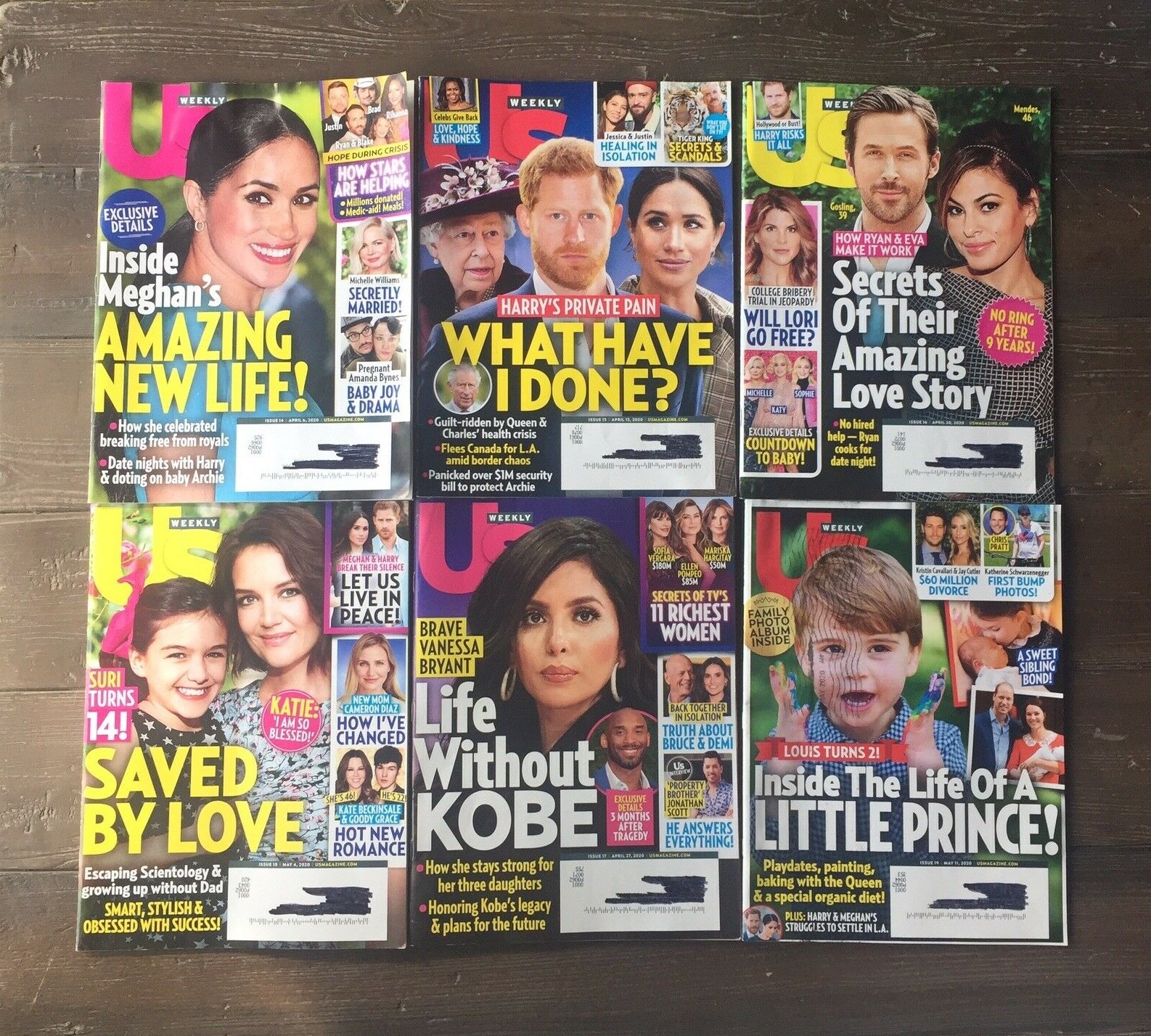 Us Weekly Magazine Lot of 6 April 6, 2020 – May 11, 2020 Celebrities