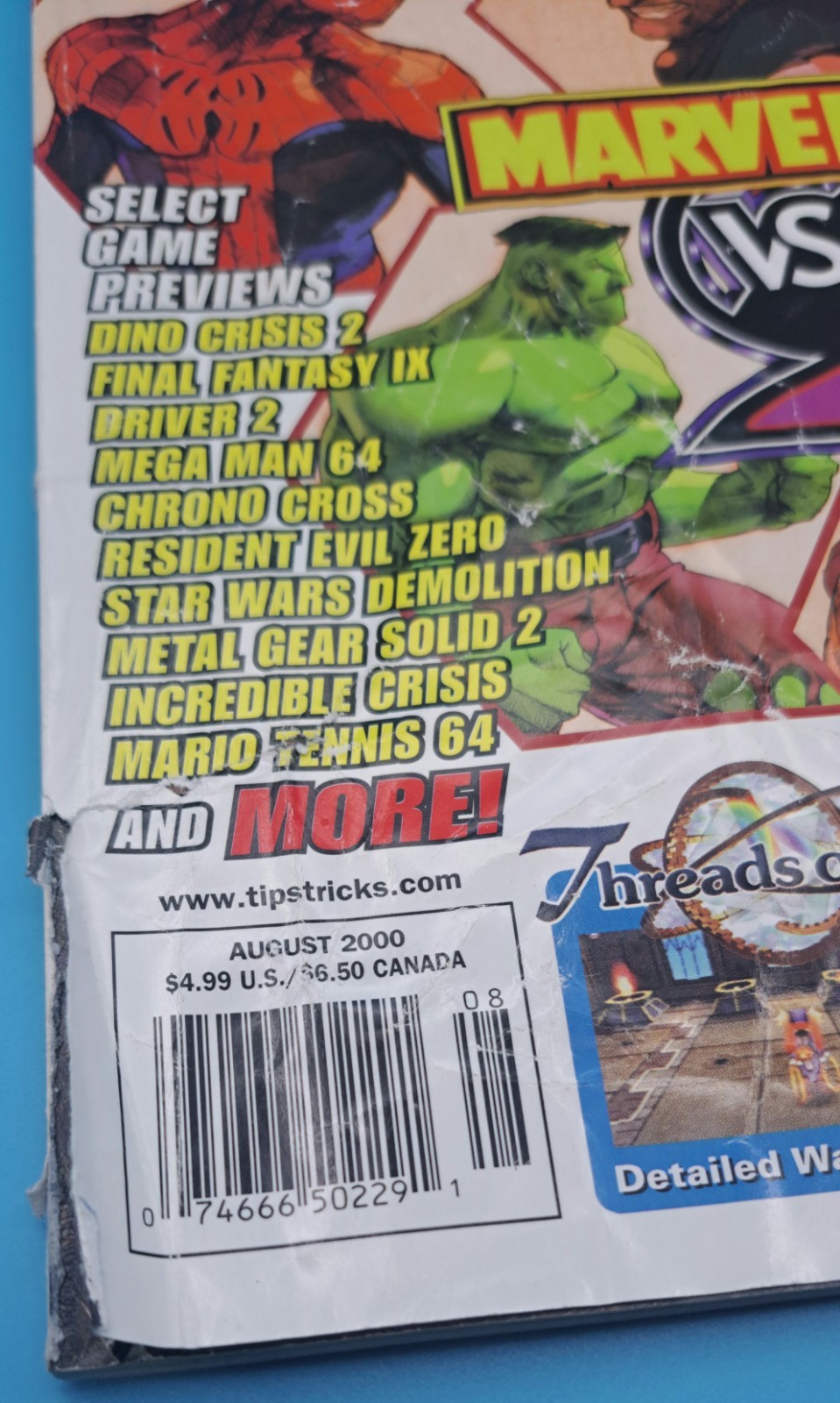 TIPS & TRICKS MAGAZINE MARVEL VS CAPCOM 2 FRONT COVER #66 MVC2 Vintage MVC