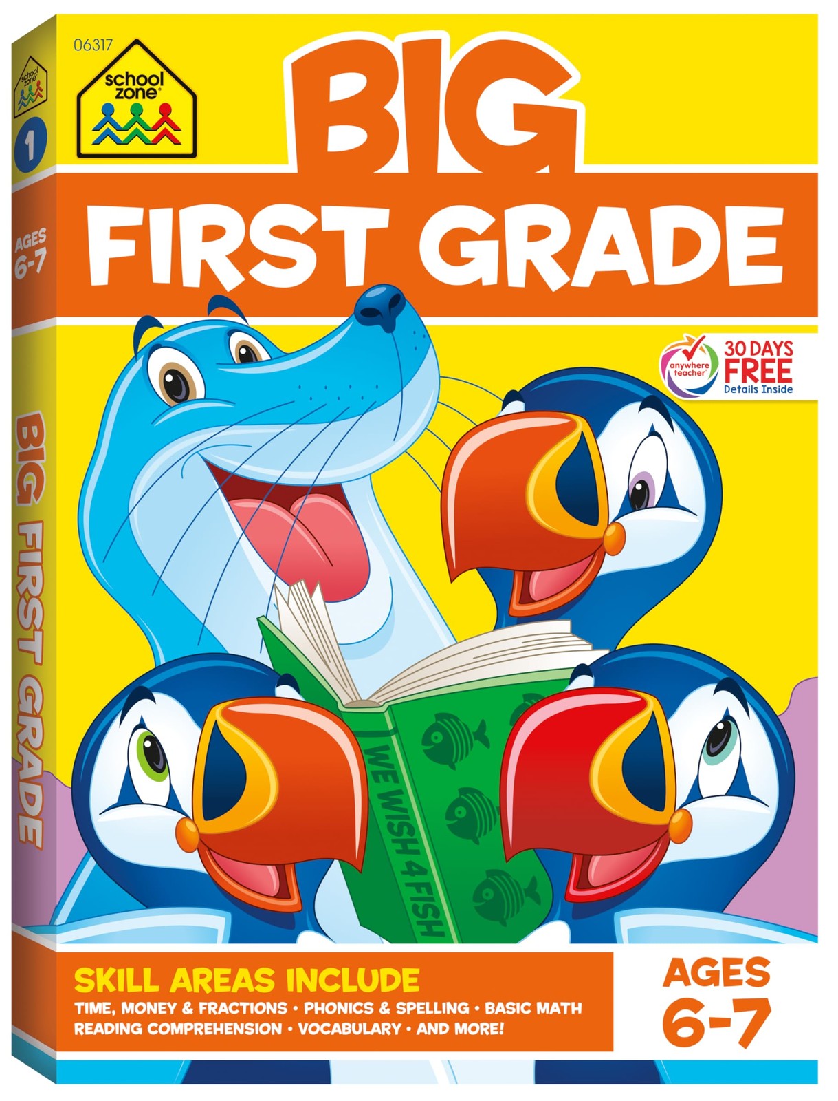 School Zone Big First Grade Workbook: 320 Pages, Ages 6 to 7, 1st Grade, Rea…