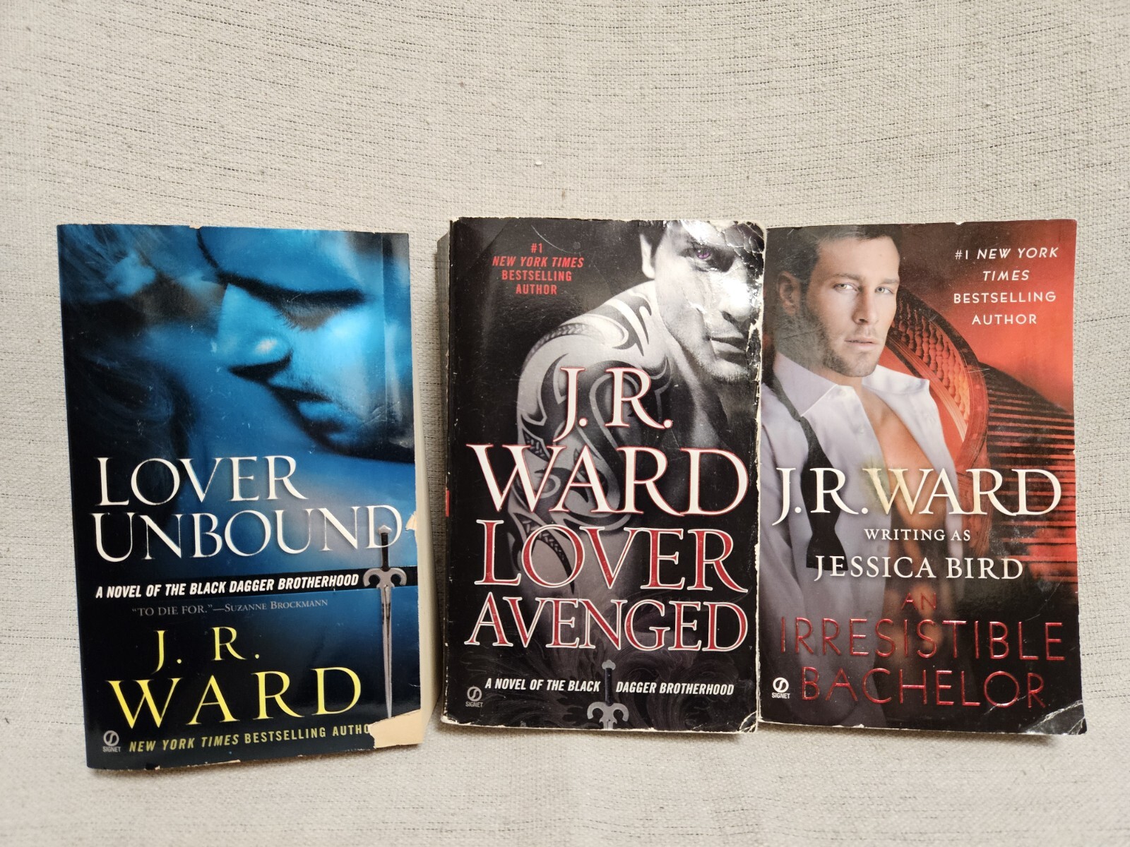 J R Ward 3 Book Lot – Lover Avenged, Lover Unbound, & An Irresistible Bachelor