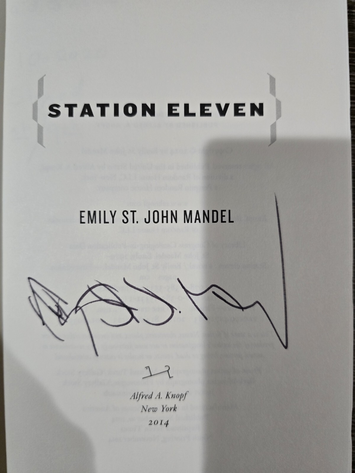 SIGNED~Station Eleven by Emily St. John Mandel, 1st Edition, 9th Printing, HC DJ