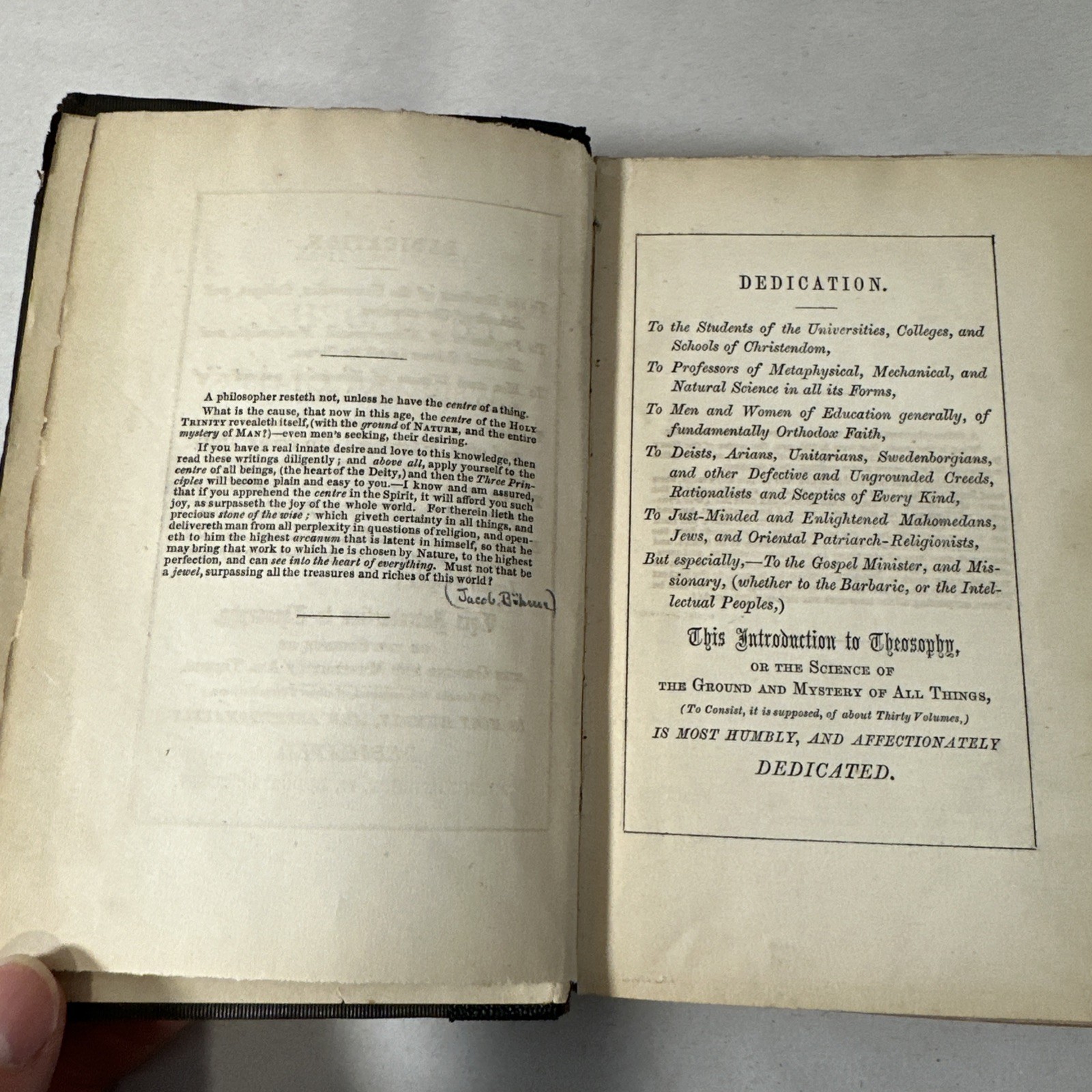 Introduction Theosophy 1855 Rare Book First Edition Christian Mysticism Occult