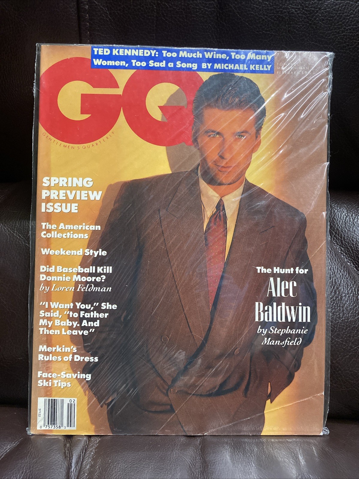 Vintage GQ Magazine Feb 1993 Alec Baldwin Cover Spring Fashion Preview