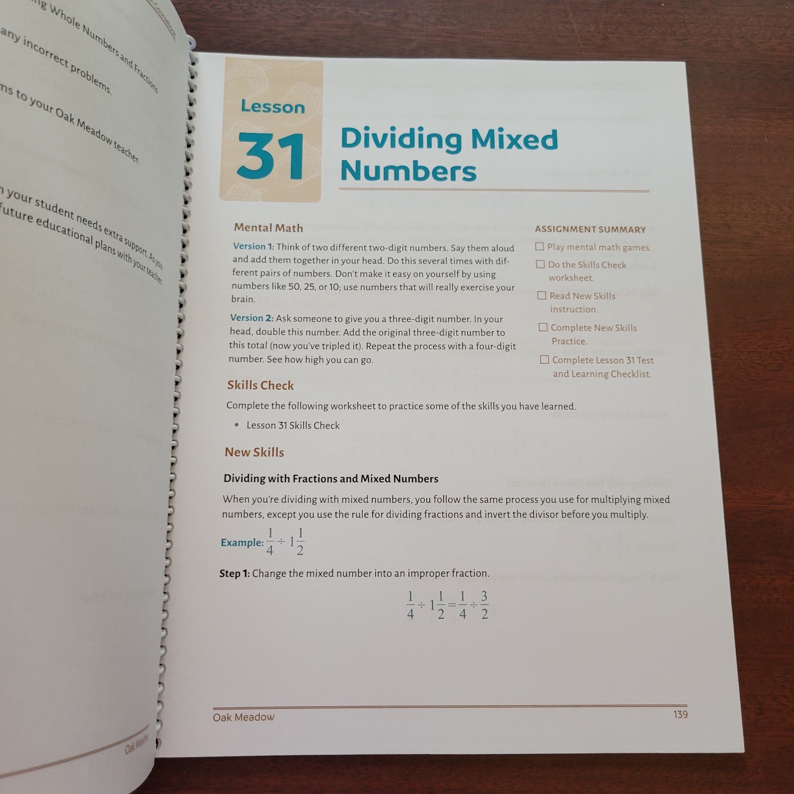Oak Meadow 5th Grade Math Coursebook, 2021, Current Edition.