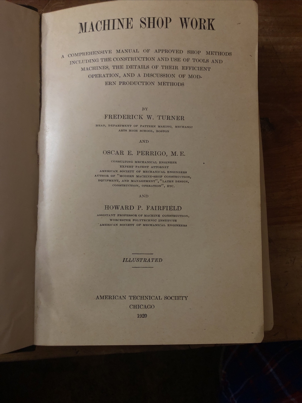 Machine Shop Work 1920 Turner Perrigo Bertrand American Technical Society