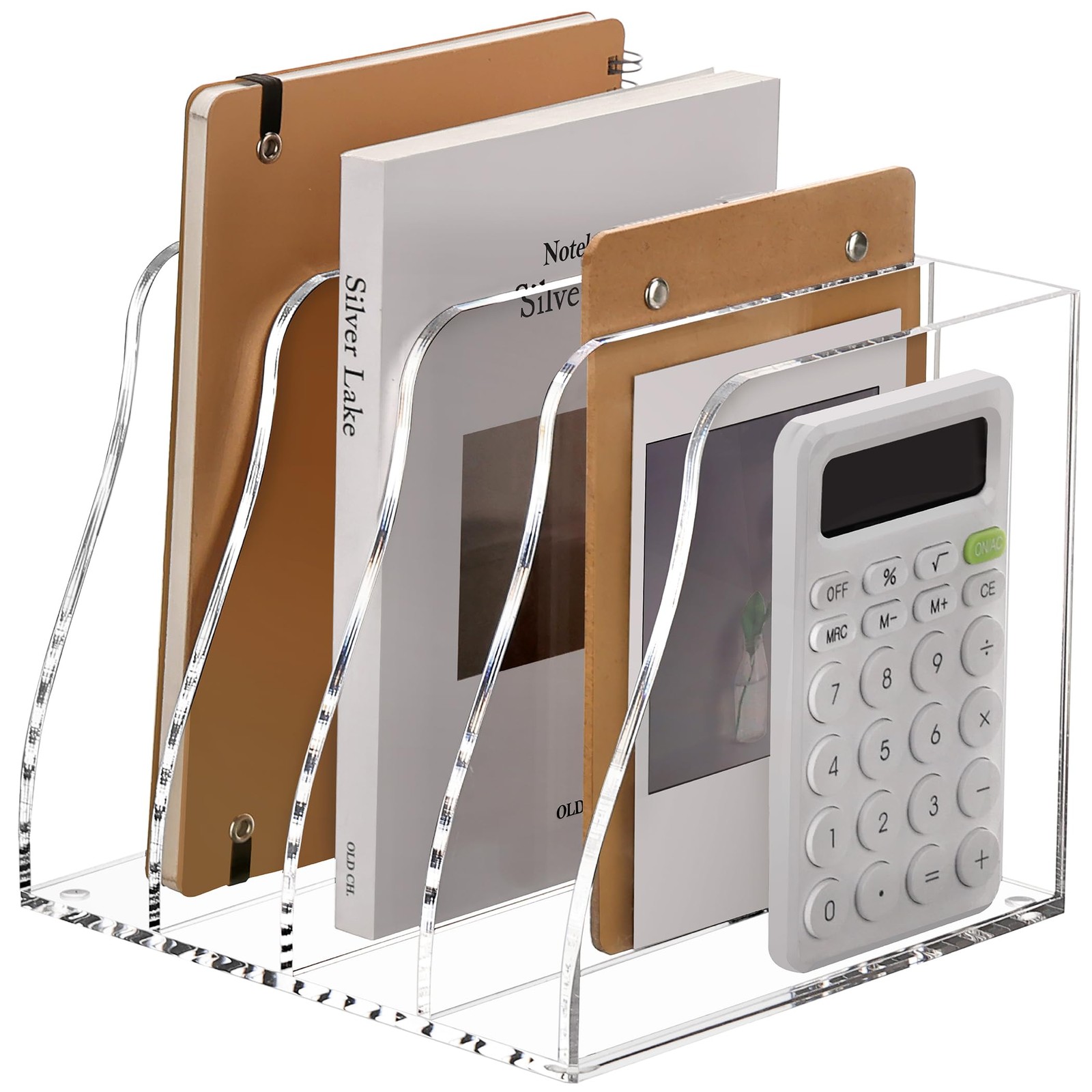 SANRUI Acrylic Desk Magazine File 7.2 x 7.7 x 6.5 inches, Transparent