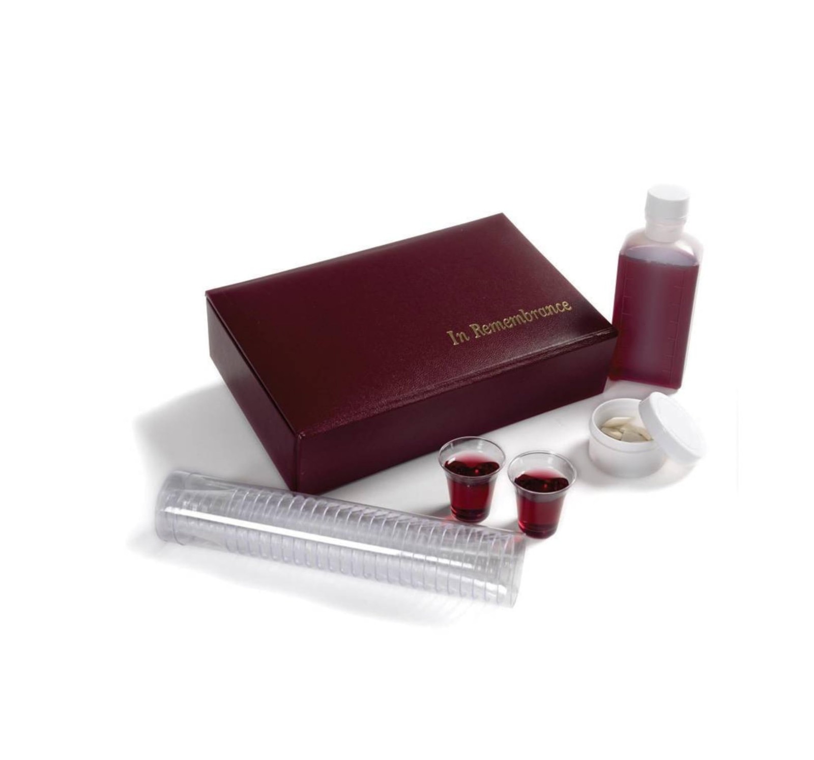 Portable Communion Set, Maroon, 25 Cups