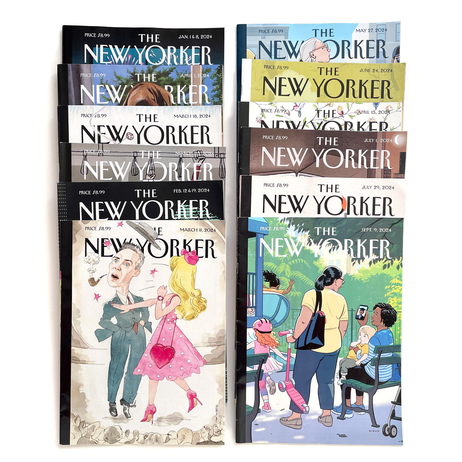 Ten 2024 New Yorker Magazine Issues • No Subscription Labels