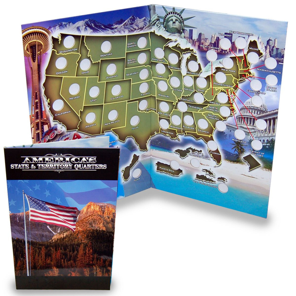 State Quarter Map Book- U.S.A State Quarter Collection Book