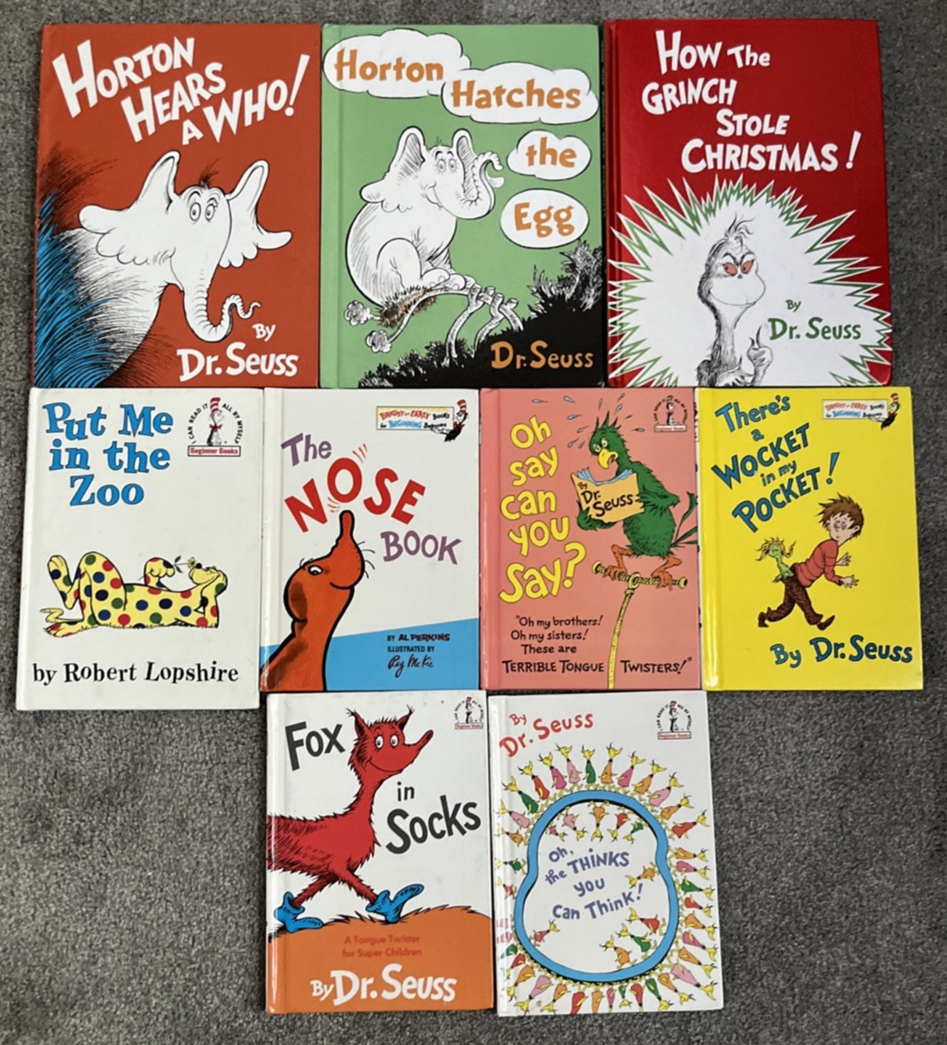 Vintage Dr. Seuss Beginner Books Lot of 9 HC – Classic Kids Readers Random House