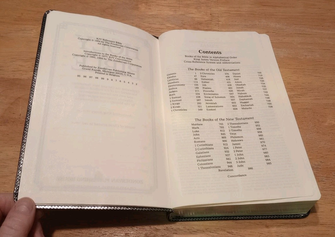 KJV Reference Bible ,Red Letter,Concordance,Maps Bonded Leather Zondervan 1994