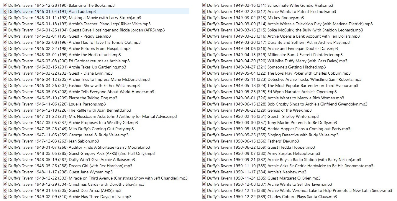 DUFFY’S TAVERN 160 Unique Oldtime Radio Shows MP3 On USB Drive