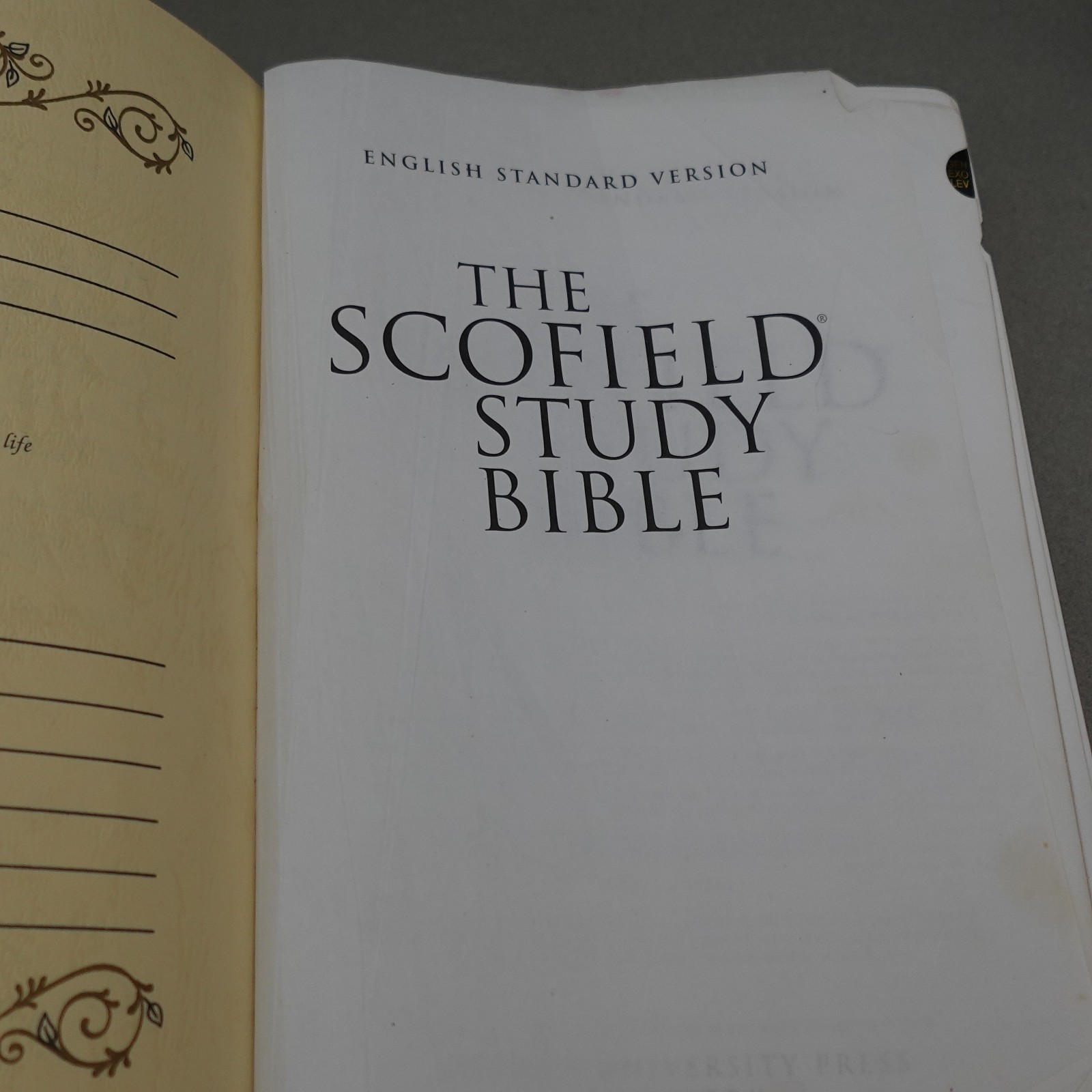 2001 ESV Scofield Study Bible Black Bonded Leather 651RRL Indexed Oxford