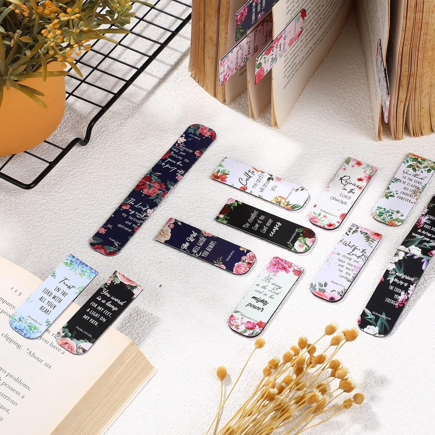 48 Pcs Bible Verse Magnetic Christian Bookmarks 0.8×4.7in Inspirational Scrip…