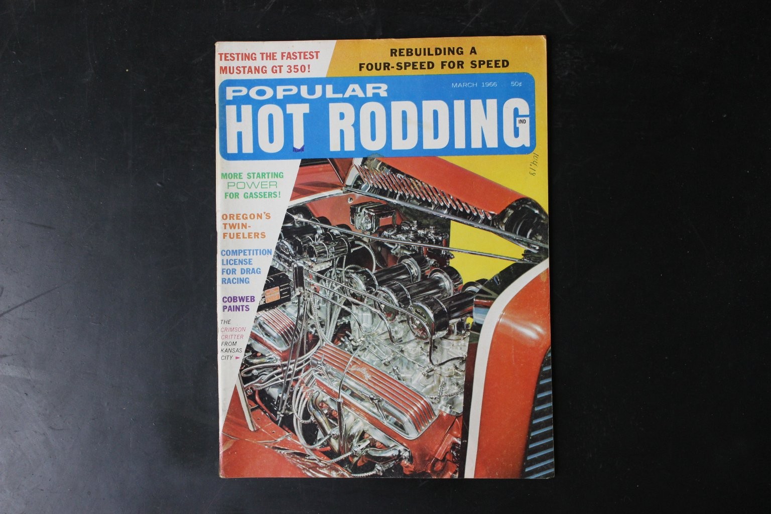 Popular Hot Rodding March 1966 Mustang GT 350 Hot Rod Magazine Classic Car