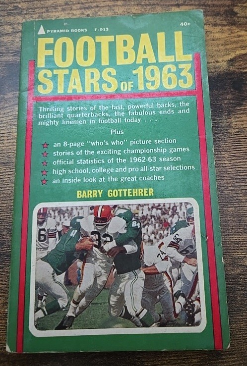 Football Stars of 1963 by BARRY GOTTEHER Paperback Book–JIM BROWN, 1ST ED. NFL