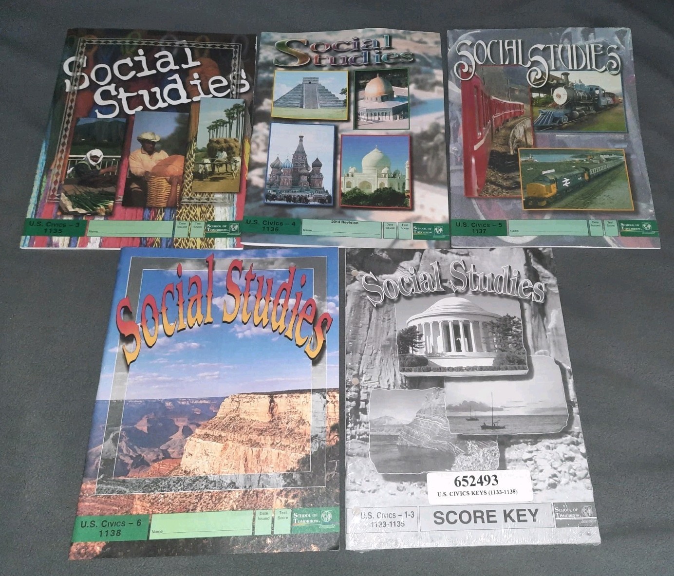 School of Tomorrow Social Studies US Civics Book Set 1135-1138/SCORE KEY 1133-38
