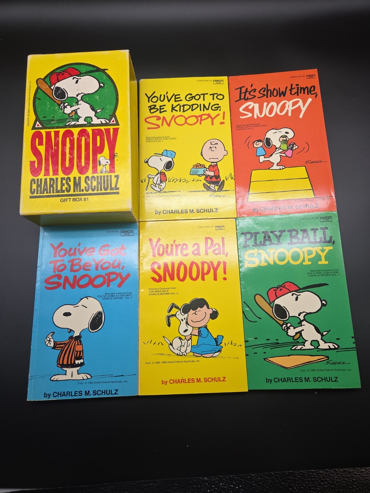 Snoopy Box Set #1 Charles M Schulz Peanuts, Fawcett Crest 1974