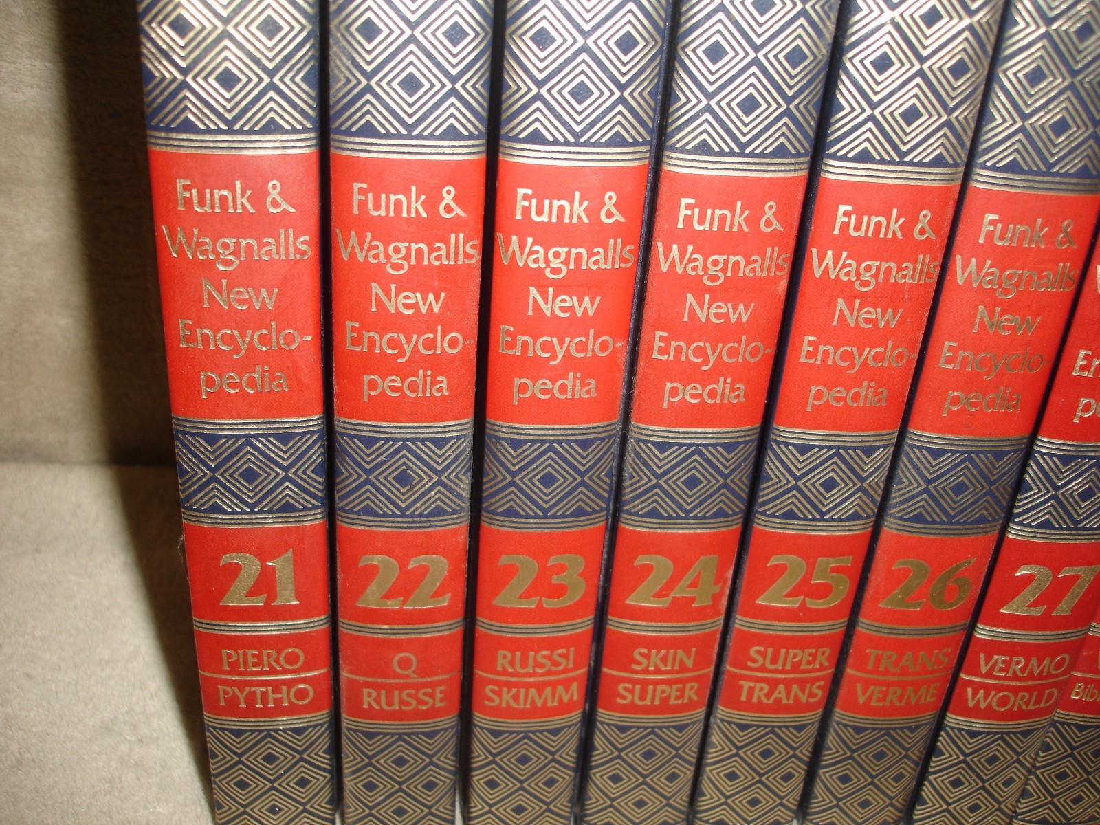 Partial Set 1986 Funk and Wagnalls New Encyclopedia Volumes 21-29 + Dictionary