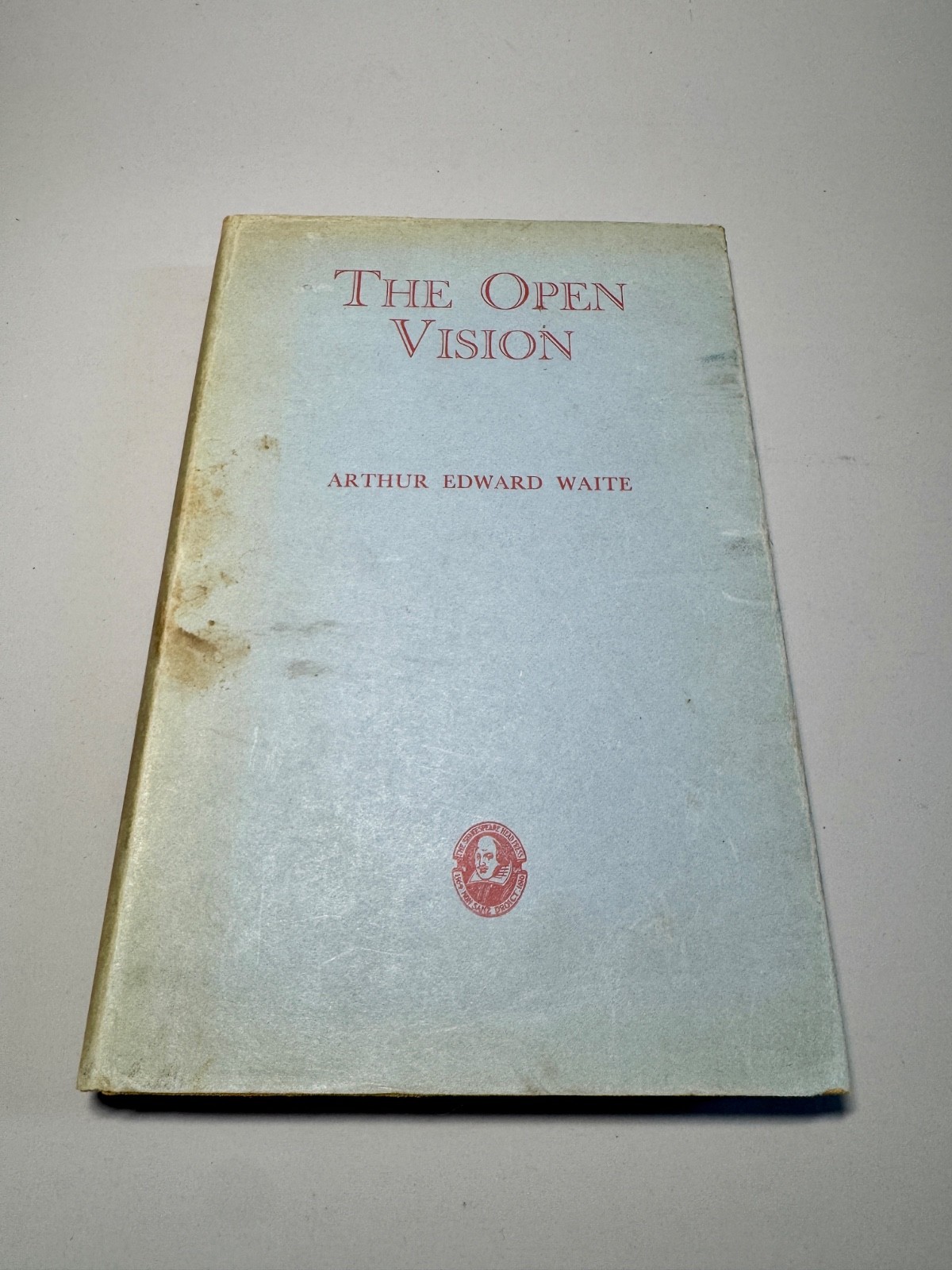 The Open Vision, ARTHUR EDWARD WAITE, 1st ed 1959 in dj, H.V.B. Voorhis Library