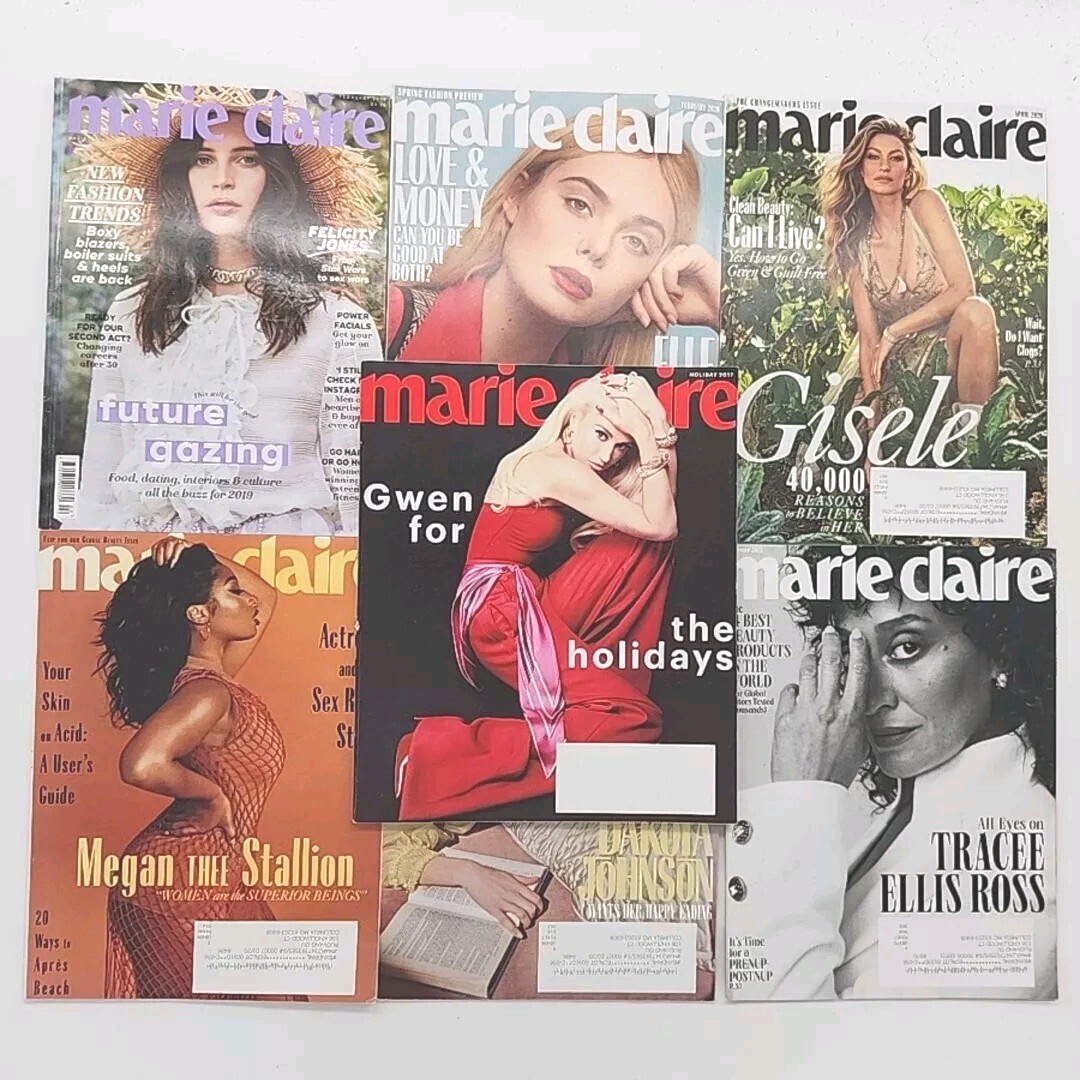 Marie Claire Holiday 2017, Feb 2019, Feb, April, May, Summer 2020, Summer 2021