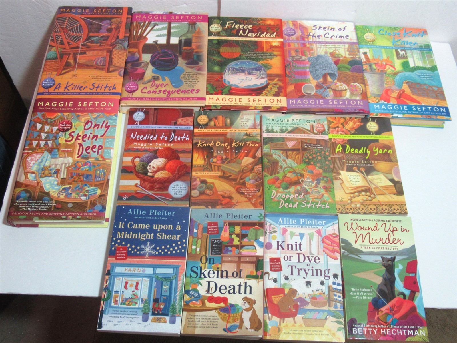 Lot 14 Knitting Berkley Prime Crime Mystery Series Maggie Sefton & Allie Pleiter