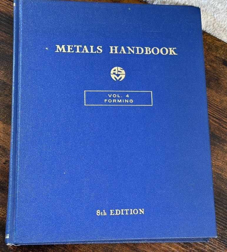 ASM Metals Handbook Vol 4 Forming 8th Edition Blue Hardcover Technical Industry