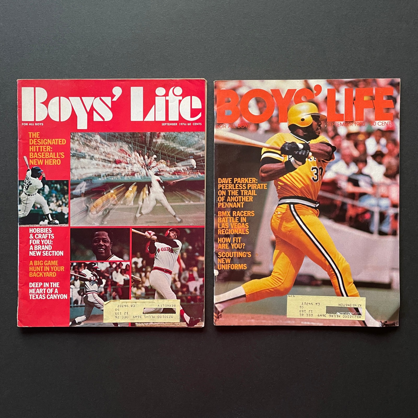 Sept 1976 & 1980 Boys Life Magazines • Hank Aaron • Dave Parker • Baseball DHs