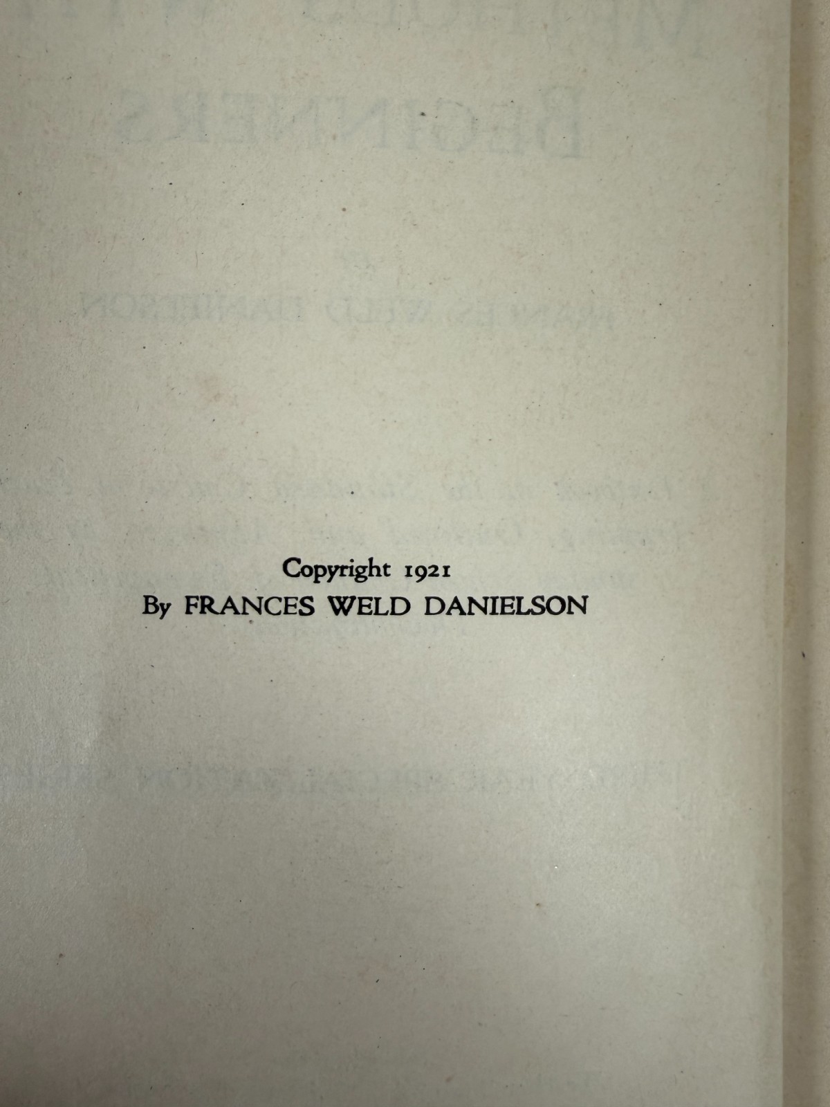 Methods With Beginners Frances Weld Danielson 1921 Sunday School Teacher HC Book