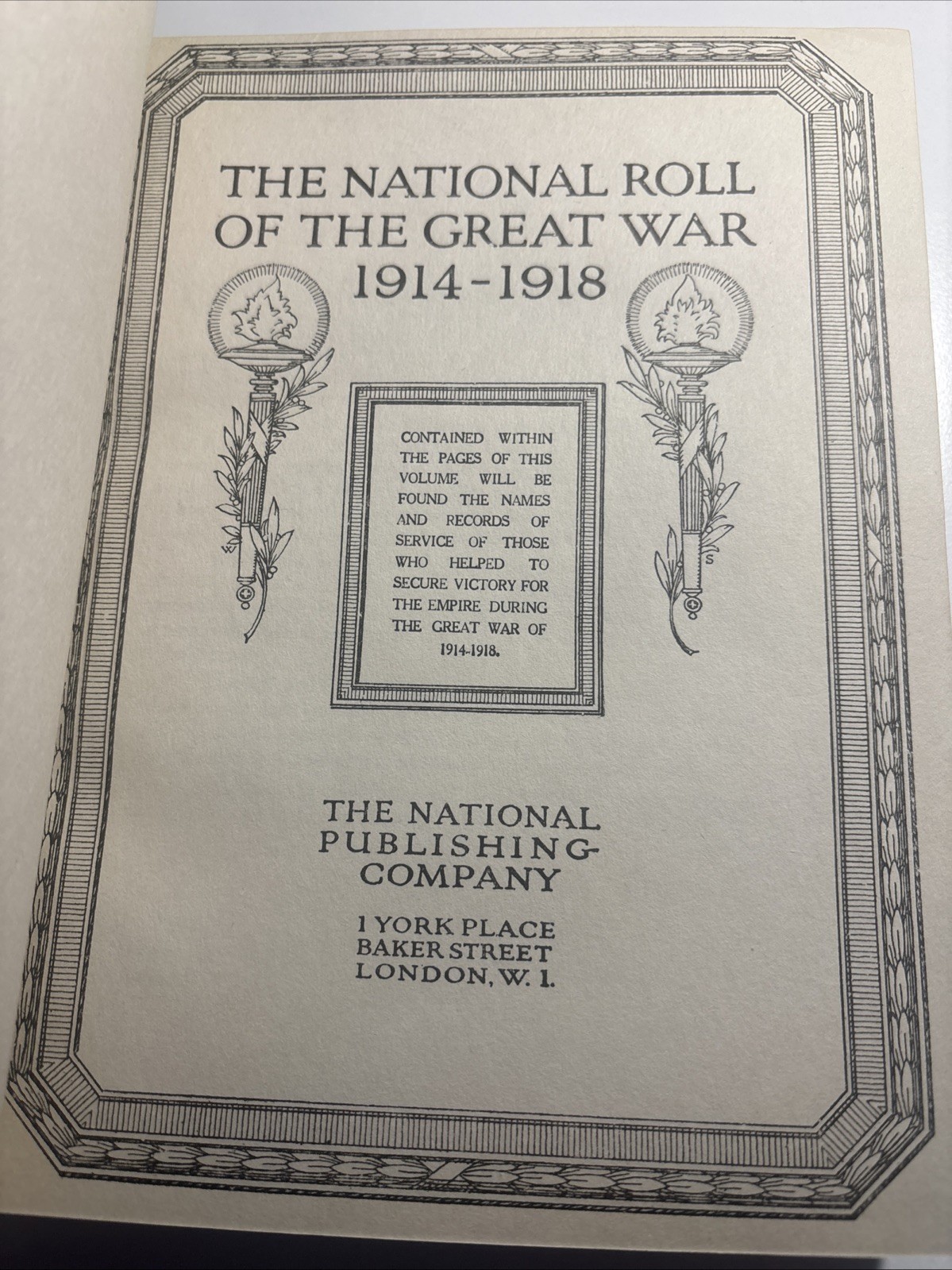 National Roll Of The Great War 1914-1918 Section IV Hardcover Book