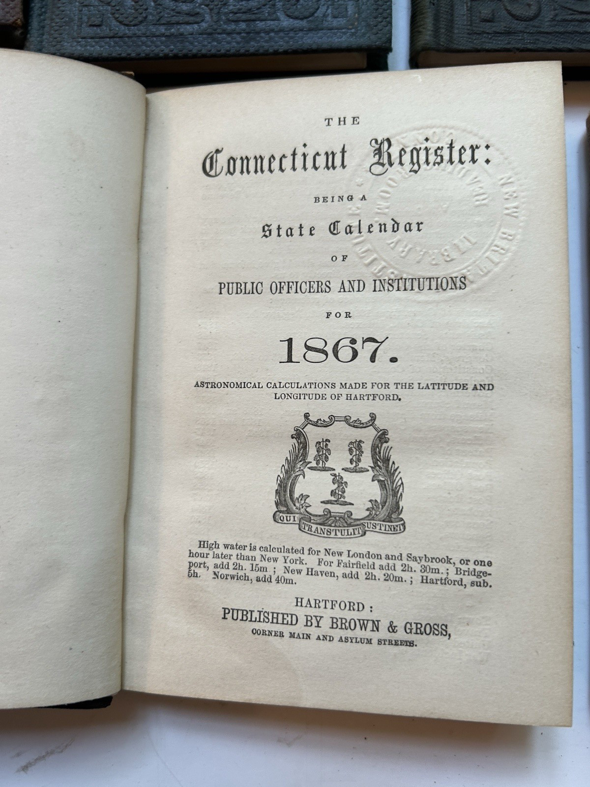 Lot of 9 Connecticut Annual Registers – 1860’s ~ Published by Brown & Gross