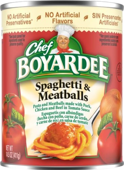 Microwave-Ready Spaghetti and Meatballs – 14.5 oz Cans Set of 6 for Easy Dinners