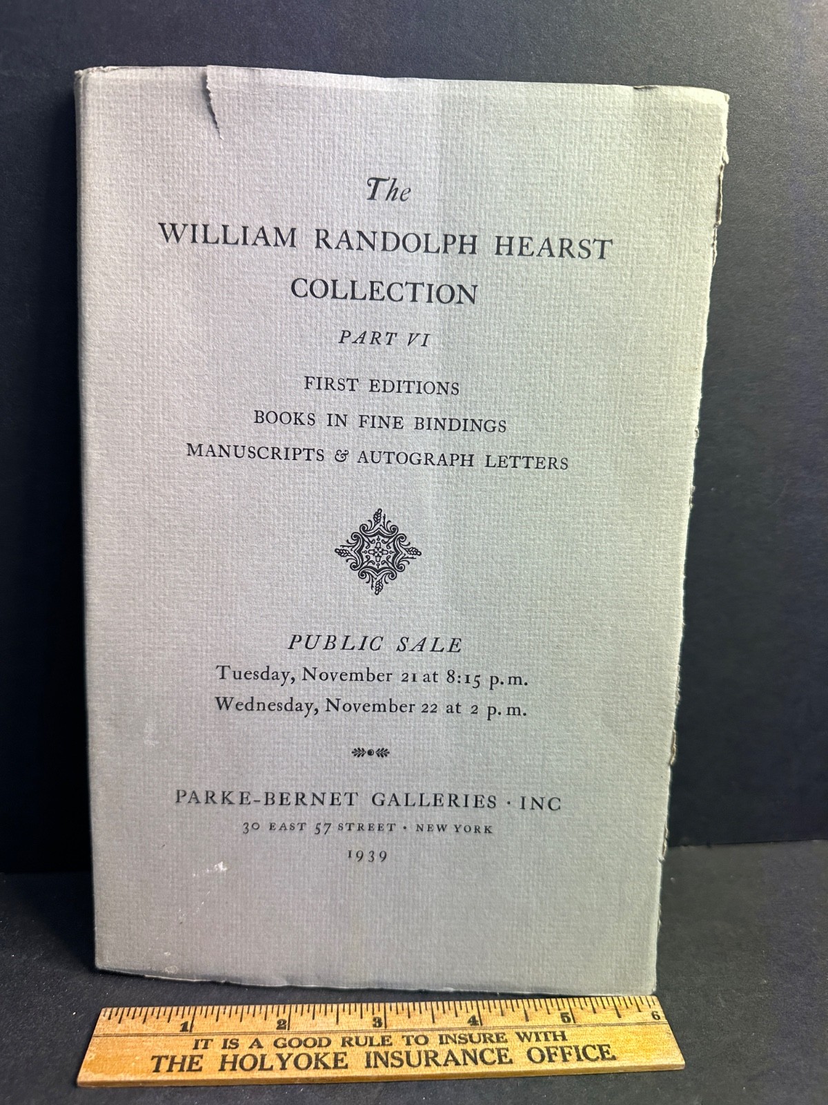 William Randolph Hearst Auction Catalog VI Parke-Bernet Galleries (1939, SC)