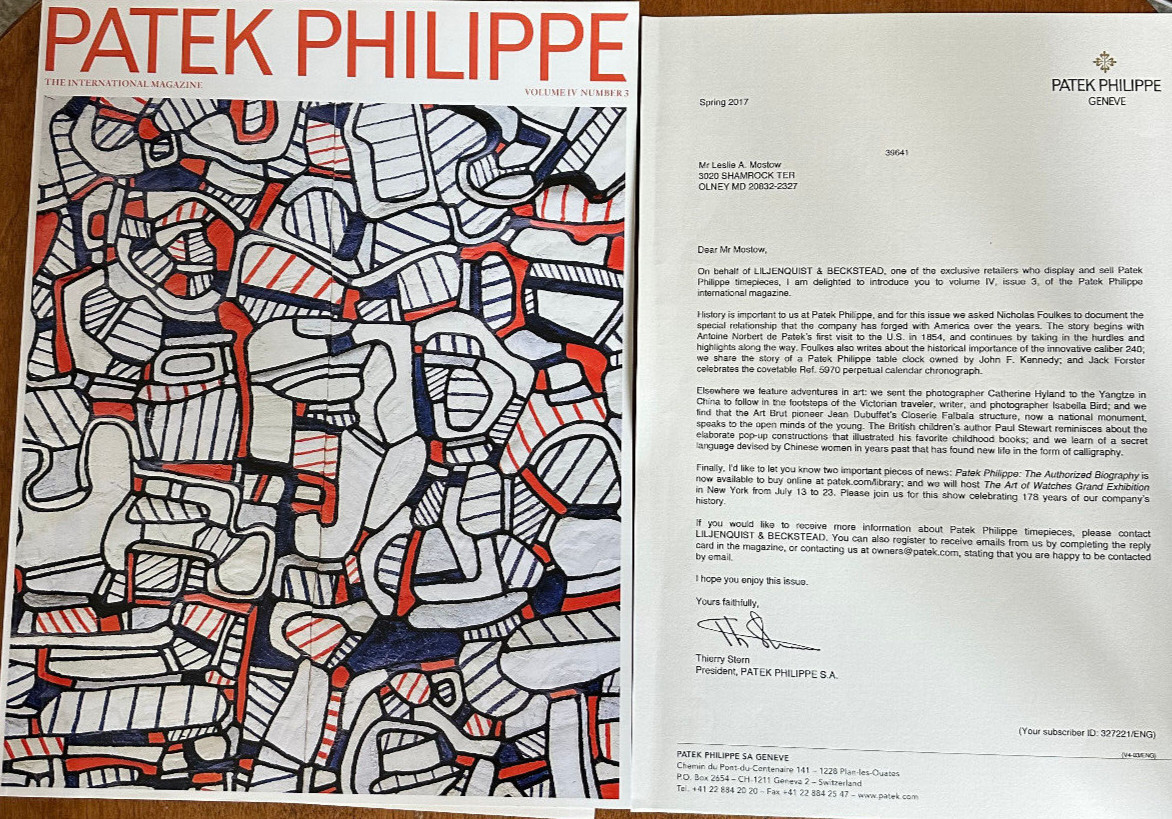 Patek Philippe International w/letter Vol 4 #3 Dubuffet