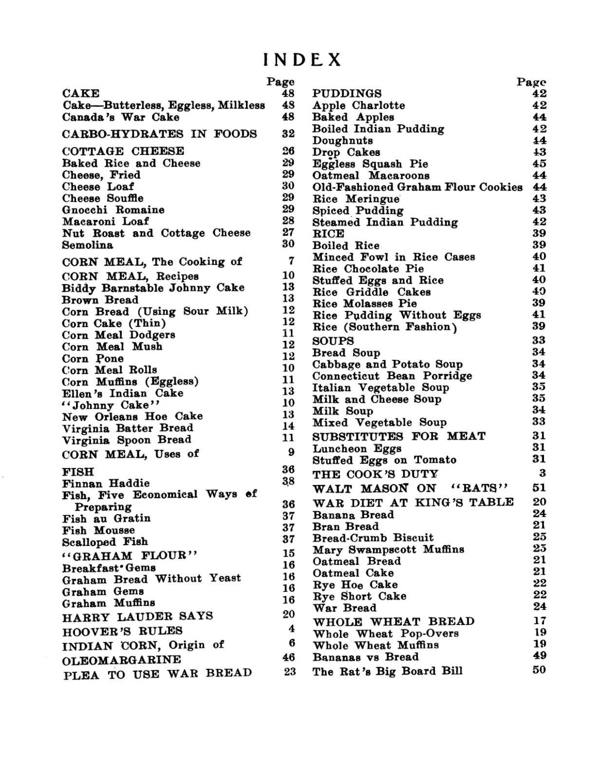 Cook Book Helpfull Recipes War Time “1917” 51 Pages