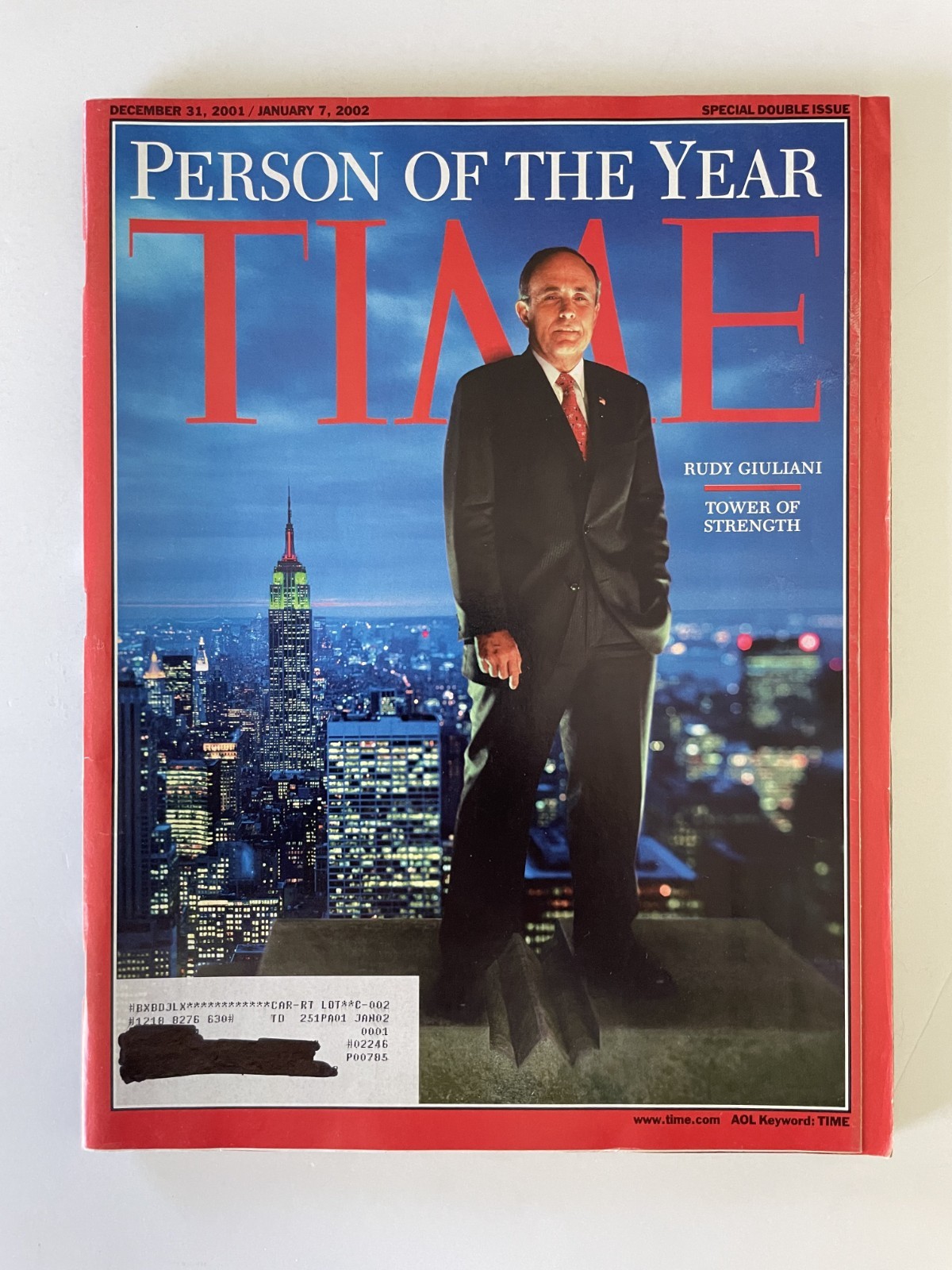 Time Magazine 12/31/01 Rudy Giuliani Person Of The Year NYC Mayor 9-11-2001