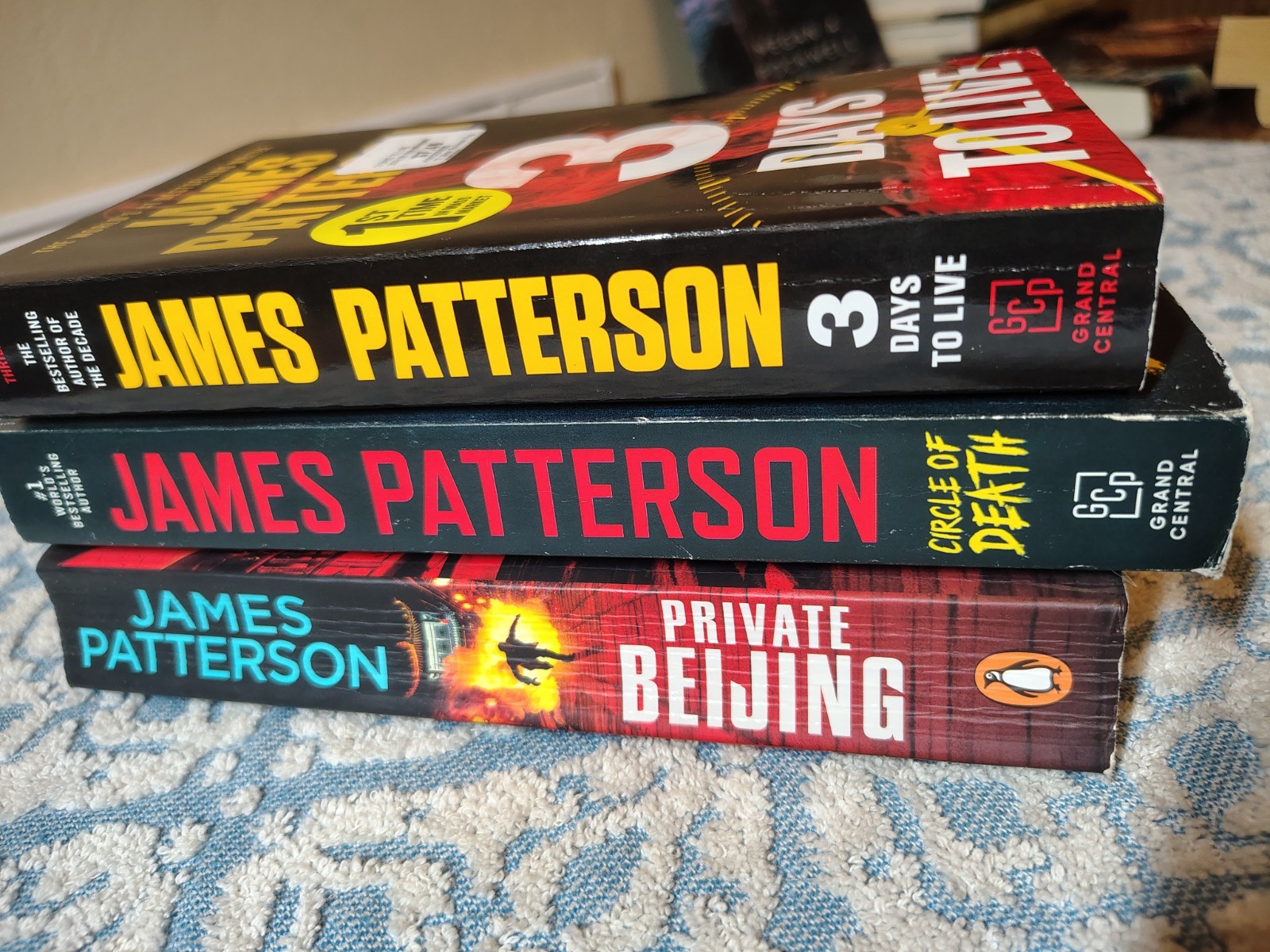 3 BOOK LOT! James Patterson – 3 Days to Live / Circle of Death / Private Beijing