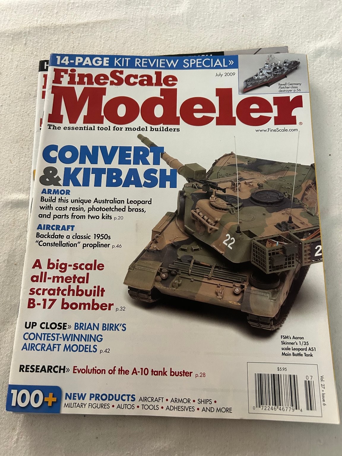 FineScale Modeler Magazine July 2009 Convert Kitbash Leopard Tank MRC