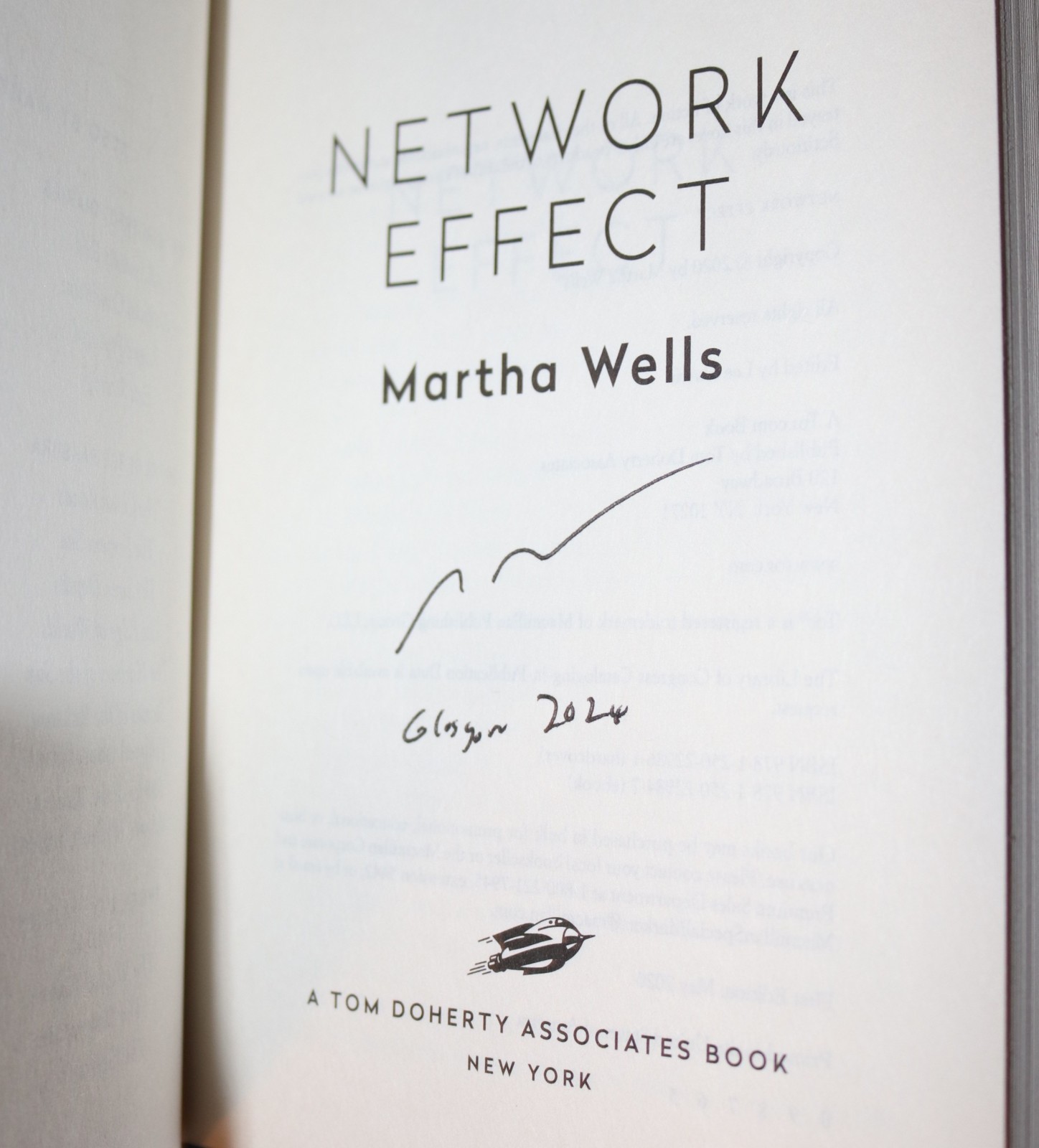 SIGNED Network Effect by Martha Wells The Murderbot Diaries Hugo Award Winner