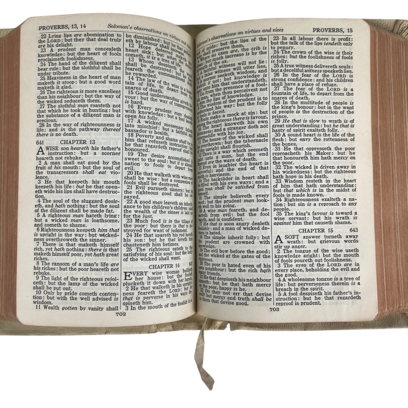 Vintage 1949 KJV HOLY BIBLE King James Version White Bold Print Leather 8 Inch