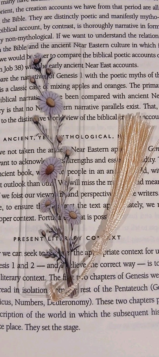 Flowers Bookmark with Tassel – Acrylic – Size Is 5.1″ X 1.8″ – New – Fast Ship