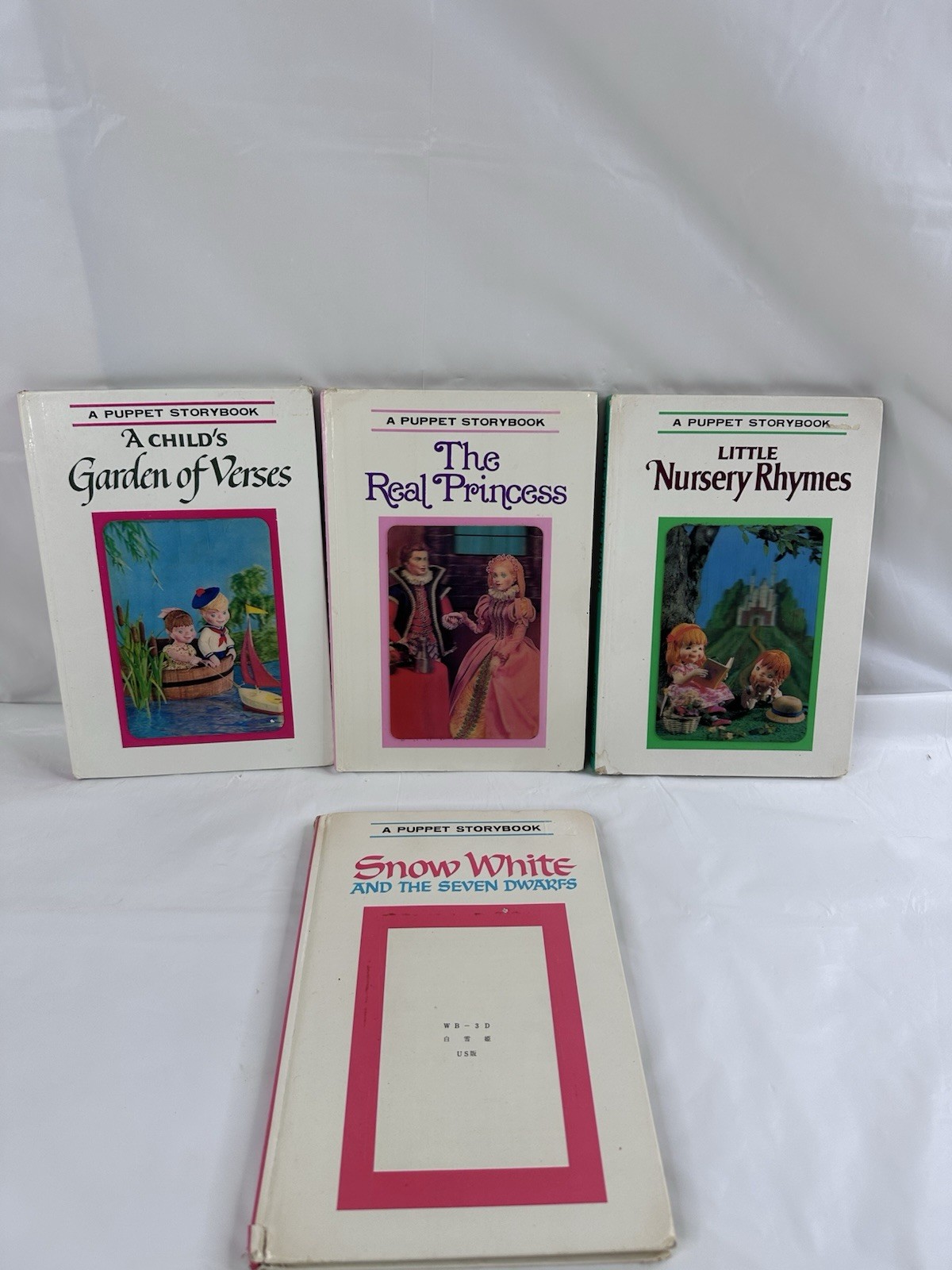 Vtg A Puppet Storybook Lot 4 Snow White Little Nursery Rhymes Garden Of Verses