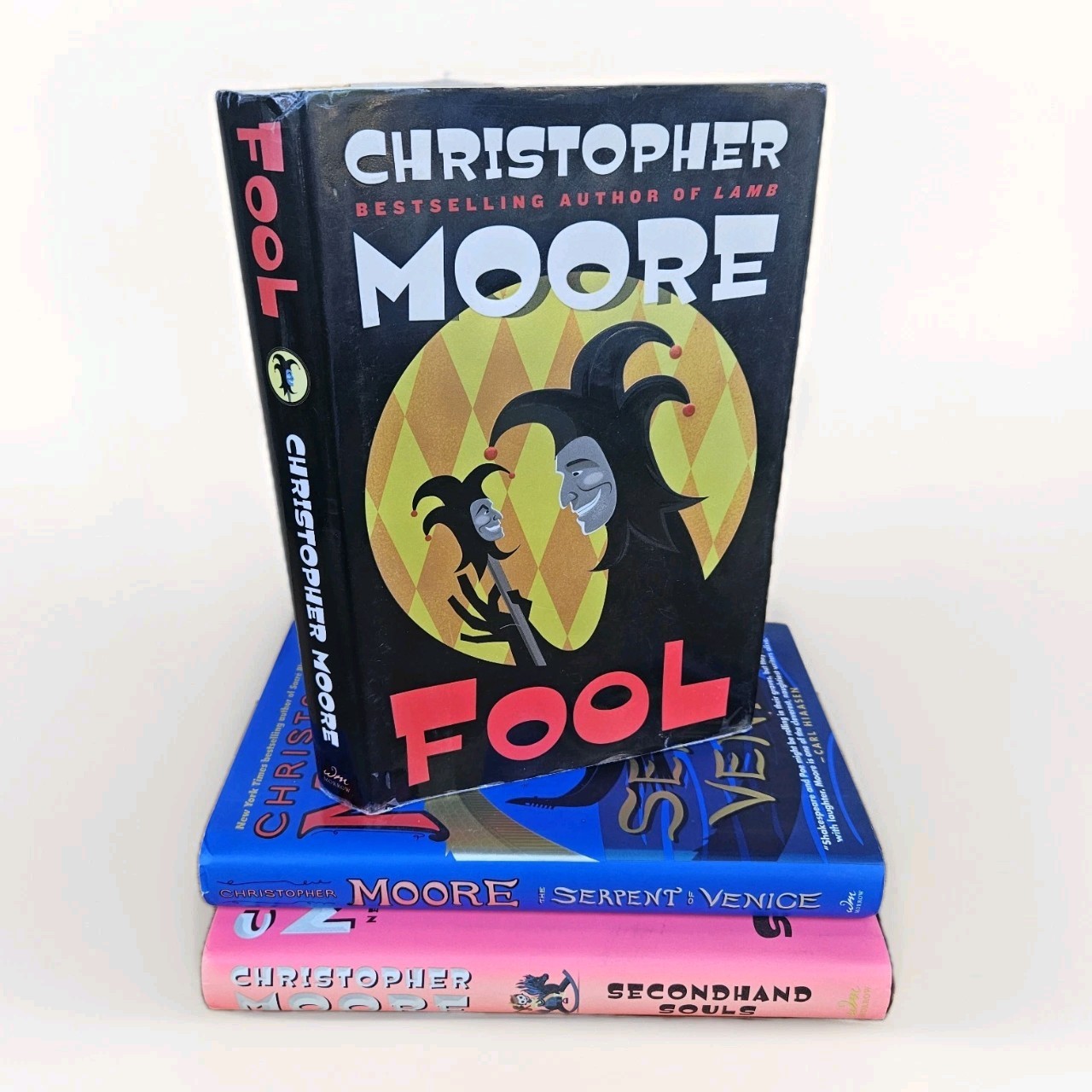 Christopher Moore Lot 3 1st Ed HC w DJ Fool Serpents of Venice Second Hand Souls