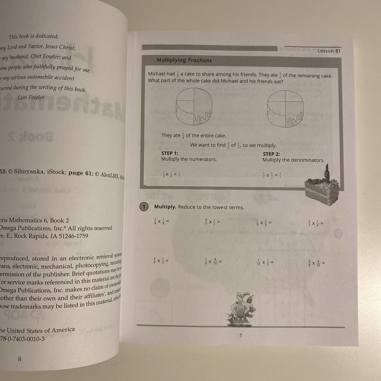 Horizons Math 6, Grade 6: Student Workbook, Book 2 – Clean Pages, Like New