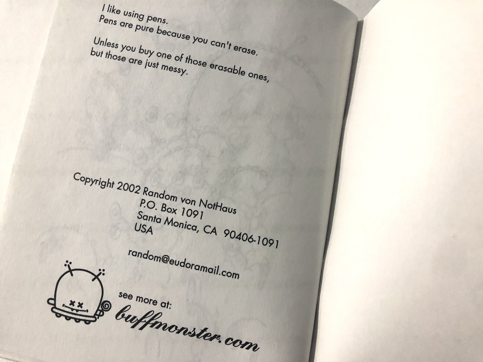 THE BUFF MONSTER COLORING BOOK Number 1 2002 45 Pages RARE STREET ART ZINE